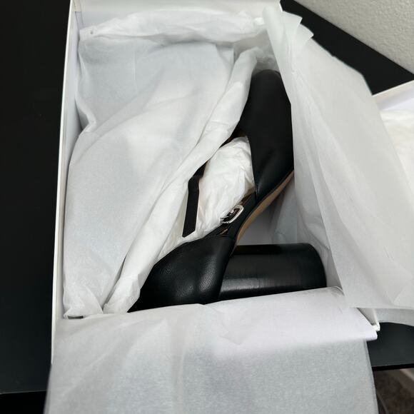 Maison Margiela Tabi Pump Heeled Sandal Split Toe Black Leather 10 US 40 EU BNIB - Picture 10 of 16